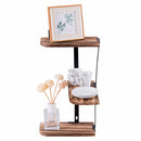 Wall Corner Shelves 3-Tier Rustic Wood Floating Multi-purpose Storage Shelves HW59525