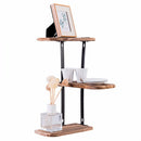 Wall Corner Shelves 3-Tier Rustic Wood Floating Multi-purpose Storage Shelves HW59525