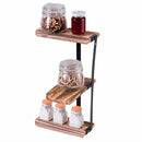 Wall Corner Shelves 3-Tier Rustic Wood Floating Multi-purpose Storage Shelves HW59525