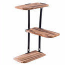 Wall Corner Shelves 3-Tier Rustic Wood Floating Multi-purpose Storage Shelves HW59525