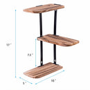 Wall Corner Shelves 3-Tier Rustic Wood Floating Multi-purpose Storage Shelves HW59525