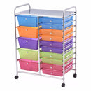 15 Drawer Rolling Storage Cart Tools Scrapbook Paper Office School Organizer