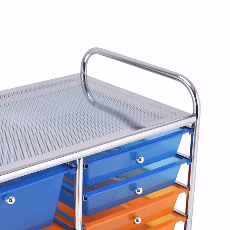 15 Drawer Rolling Storage Cart Tools Scrapbook Paper Office School Organizer
