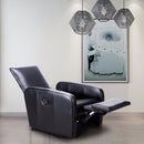 Manual Recliner Sofa Chair Contemporary Foldable-Back Leather Reclining Chair Modern Living Room Furniture HW57305