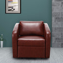 Manual Recliner Sofa Chair Contemporary Foldable-Back Leather Reclining Chair Modern Living Room Furniture HW57305