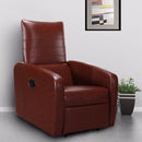 Manual Recliner Sofa Chair Contemporary Foldable-Back Leather Reclining Chair Modern Living Room Furniture HW57305