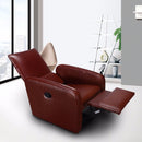 Manual Recliner Sofa Chair Contemporary Foldable-Back Leather Reclining Chair Modern Living Room Furniture HW57305