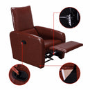 Manual Recliner Sofa Chair Contemporary Foldable-Back Leather Reclining Chair Modern Living Room Furniture HW57305