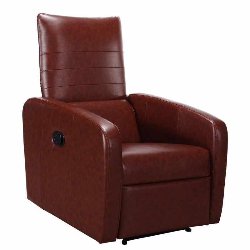 Manual Recliner Sofa Chair Contemporary Foldable-Back Leather Reclining Chair Modern Living Room Furniture HW57305