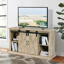 TV Stand Sliding Barn Door Media Center Console Cabinet for TV's 60" HW62851