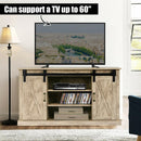 TV Stand Sliding Barn Door Media Center Console Cabinet for TV's 60" HW62851