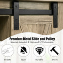 TV Stand Sliding Barn Door Media Center Console Cabinet for TV's 60" HW62851