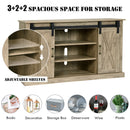 TV Stand Sliding Barn Door Media Center Console Cabinet for TV's 60" HW62851