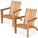 2PCS Acacia Wood Adirondack Chair Lounge Armchair Durable Outdoor Garden Yard 2*OP70602