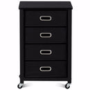 Rolling File Cabinet Heavy Duty Mobile Storage Filing Cabinet w/ 4 Drawers HW54022