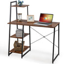 Computer Desk with Shelves Study Writing Desk Workstation with Bookshelf  HW65585
