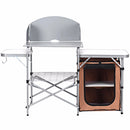 Foldable Camping Table Outdoor BBQ Portable Grilling Stand w/Windscreen Bag Outdoor Furniture OP3689