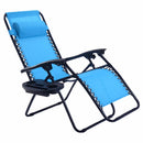 Folding Zero Gravity Chair Outdoor Picnic Camping Sunbath Beach Chair with Utility Tray Reclining Lounge Chairs OP70528