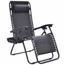 Folding Zero Gravity Chair Outdoor Picnic Camping Sunbath Beach Chair with Utility Tray Reclining Lounge Chairs OP70528