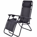 Folding Zero Gravity Chair Outdoor Picnic Camping Sunbath Beach Chair with Utility Tray Reclining Lounge Chairs OP70528