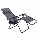 Folding Zero Gravity Chair Outdoor Picnic Camping Sunbath Beach Chair with Utility Tray Reclining Lounge Chairs OP70528