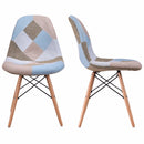 Set of 2 Pcs Modern Dining Side Chair Armless Linen Upholstered with Wood Legs Mid Century Furniture Dining Chair HW56503