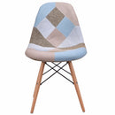 Set of 2 Pcs Modern Dining Side Chair Armless Linen Upholstered with Wood Legs Mid Century Furniture Dining Chair HW56503