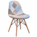 Set of 2 Pcs Modern Dining Side Chair Armless Linen Upholstered with Wood Legs Mid Century Furniture Dining Chair HW56503