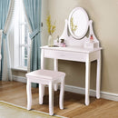 Vanity Wooden Makeup Dressing Table Stool Set Bathroom Mirror+3 Drawer Home Furniture HW55560