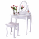 Vanity Wooden Makeup Dressing Table Stool Set Bathroom Mirror+3 Drawer Home Furniture HW55560