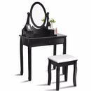 Vanity Wooden Makeup Dressing Table Stool Set Bathroom Mirror+3 Drawer Home Furniture HW55560