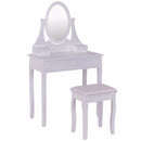 Vanity Wooden Makeup Dressing Table Stool Set Bathroom Mirror+3 Drawer Home Furniture HW55560