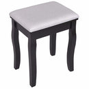 Vanity Wooden Makeup Dressing Table Stool Set Bathroom Mirror+3 Drawer Home Furniture HW55560