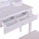 Vanity Wooden Makeup Dressing Table Stool Set Bathroom Mirror+3 Drawer Home Furniture HW55560