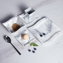 6-Piece Grey Marble Pattern Porcelain Ceramic Egg Cup, Egg Stand