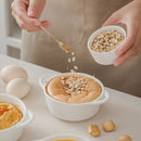 4/8-Piece 310ML White Porcelain Bake Plate Pans with Handle