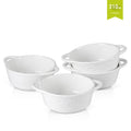 4/8-Piece 310ML White Porcelain Bake Plate Pans with Handle