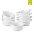 4/8-Piece 310ML White Porcelain Bake Plate Pans with Handle