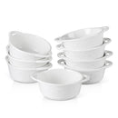 4/8-Piece 310ML White Porcelain Bake Plate Pans with Handle