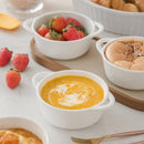 4/8-Piece 310ML White Porcelain Bake Plate Pans with Handle