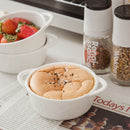 4/8-Piece 310ML White Porcelain Bake Plate Pans with Handle