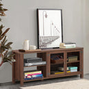 TV Stand Entertainment Center for TV's up to 65" w/ 2 Metal Mesh Doors HW65215
