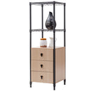 Steel Frame Storage Tower Floor Cabinet Unit Freestanding Bath 3 Drawers Shelf