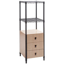 Steel Frame Storage Tower Floor Cabinet Unit Freestanding Bath 3 Drawers Shelf