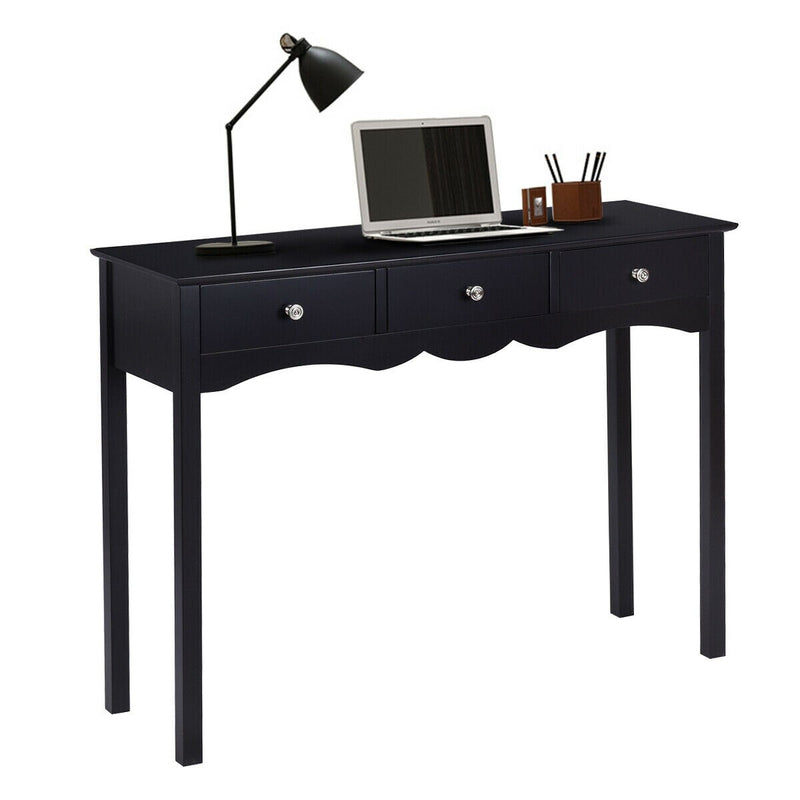 Console Table Hall table Side Table Desk Accent Table 3 Drawers Entryway Black