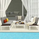 4PCS Patio Conversation Furniture Set Aluminum Frame Sofa Lounge Chair Cushioned HW65784+