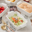 6/12-Piece 210ML White Porcelain Bake Plate Pans w/ Handle,Ceramic