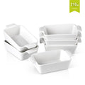 6/12-Piece 210ML White Porcelain Bake Plate Pans w/ Handle,Ceramic