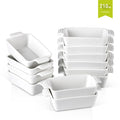 6/12-Piece 210ML White Porcelain Bake Plate Pans w/ Handle,Ceramic