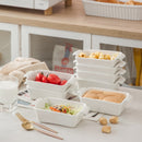 6/12-Piece 210ML White Porcelain Bake Plate Pans w/ Handle,Ceramic